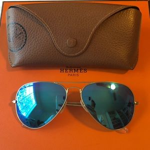 Authentic RayBan blue reflective aviators